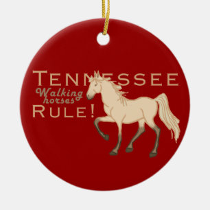 Walking Horses Rule Ceramic Ornament