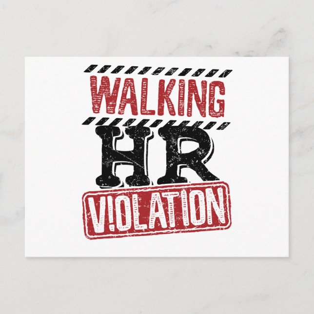 Walking HR Violation Human Resources Nightmare Postcard (Front)