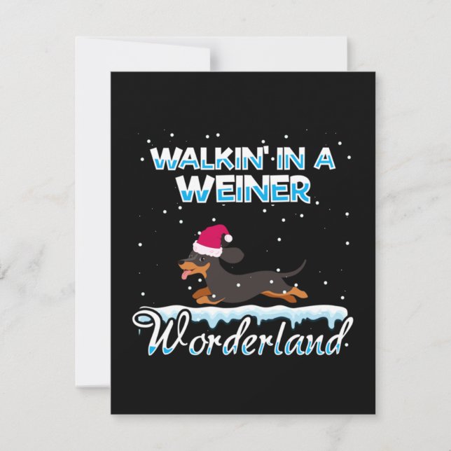 Walking In A Weiner Wonderland Xmas Card (Front)