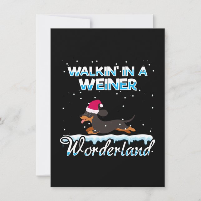 Walking In A Weiner Wonderland Xmas Thank You Card (Front)