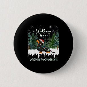 Walking In A Wiener Wonderland Dachshund  2 Inch Round Button