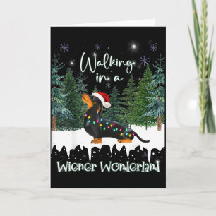 Walking In A Wiener Wonderland Dachshund  Card