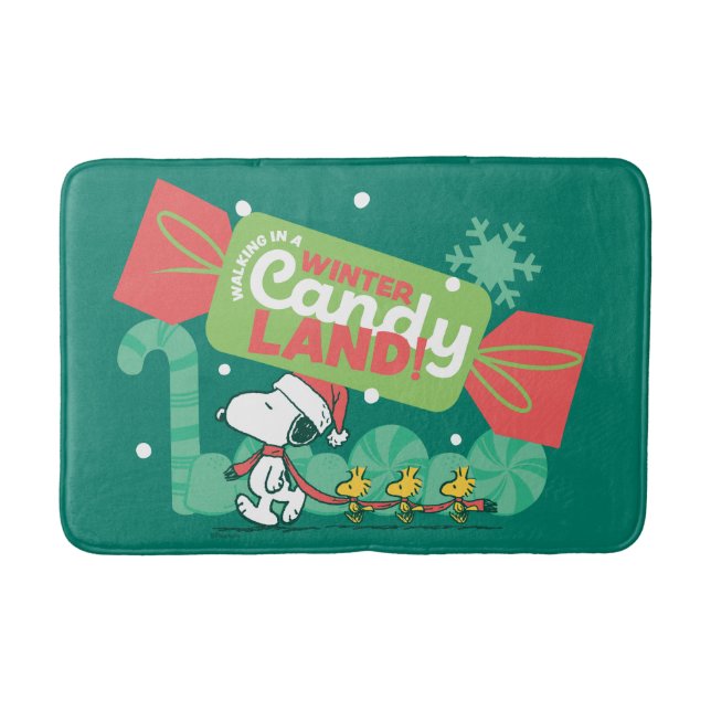 Walking In A Winter Candy Land! Bath Mat (Front)