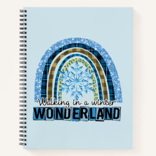 Walking in a Winter Wonderland Blue Rainbow Notebook