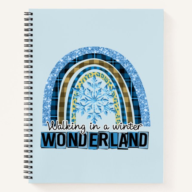 Walking in a Winter Wonderland | Blue Rainbow Notebook (Front)