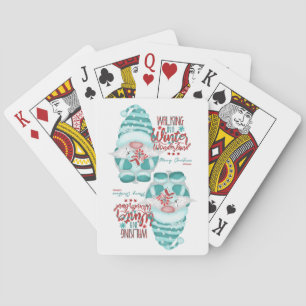 WALKING IN A WINTER WONDERLAND gnome christmas     Playing Cards