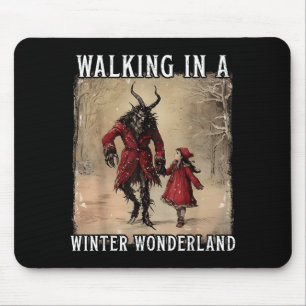 Walking In A Winter Wonderland Krampus Creepy Horr Mouse Pad