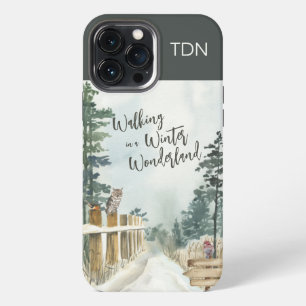 Walking in a Winter Wonderland Landscape Monogram iPhone 13 Pro Max Case