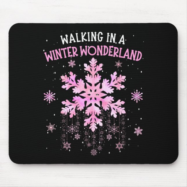 Walking In A Winter Wonderland Tie Dye Snowflake C Mouse Pad (Front)