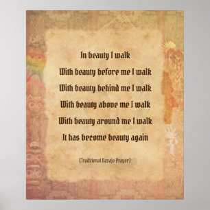 Walking in Beauty Navajo Prayer Poster