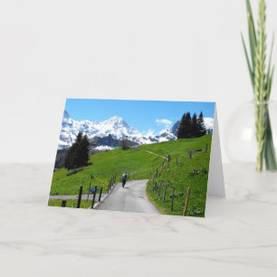 Walking in Murren Holiday Card