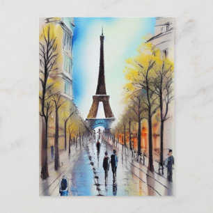 Walking in Paris Postcard