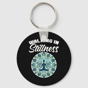 Walking In Stillness Meditation Yoga Lovers Instru Keychain