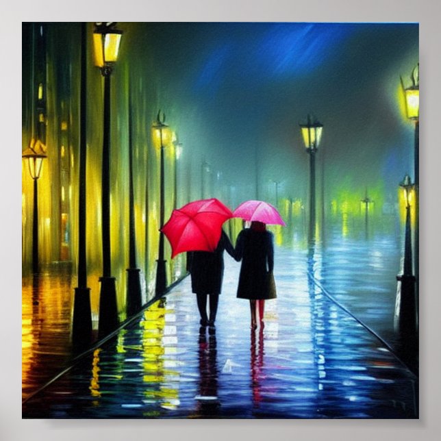 Walking in the rain poster (Front)