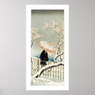 Walking in the Snow Ukiyo–e Poster