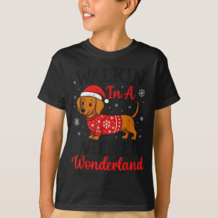 Walking In Weiner Wonderland Mini Dachshund Christ T-Shirt