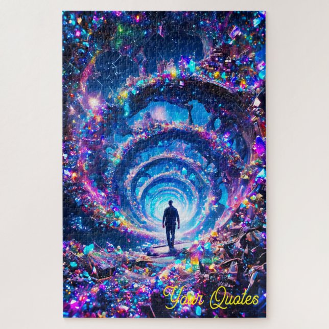 Walking Into Infinity Mystical Gem Tunnel Jigsaw Puzzle (Vertical)