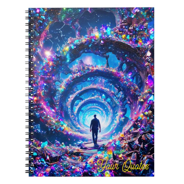Walking Into Infinity Mystical Gem Tunnel Notebook (Front)