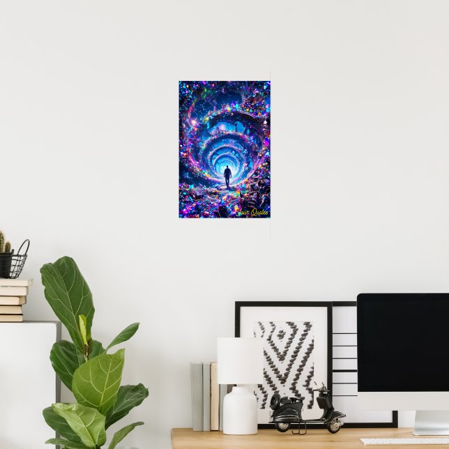 Walking Into Infinity Mystical Gem Tunnel Poster (Home Office)
