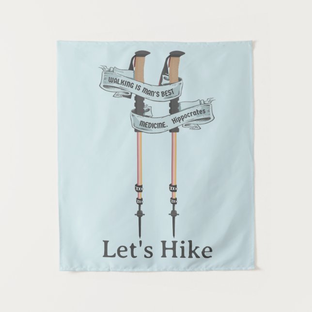 walking is the best medic Hippocrates hiking pulse Tapestry (Front)
