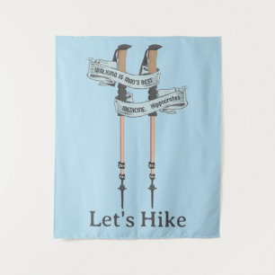 walking is the best medic Hippocrates hiking pulse Tapestry