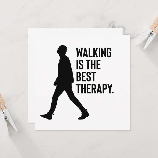 Walking is the Best Therapy Quote Invitation (Front/Back In Situ)
