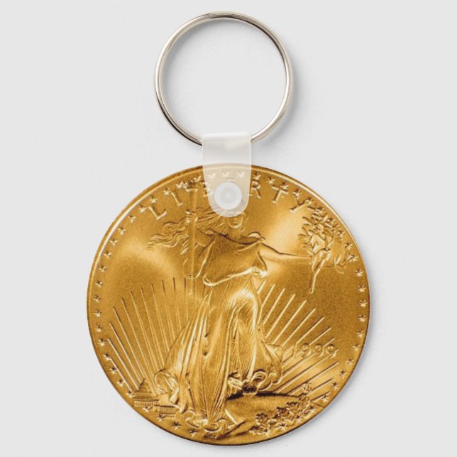 Walking Liberty 1 Dollar Gold COIN Keychain (Front)