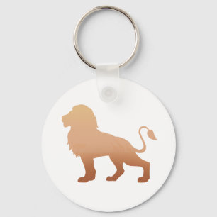 Walking lion silhouette - Choose background color Keychain