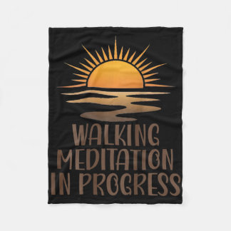 Walking Meditation In Progress Sunrise Path Yoga M Fleece Blanket