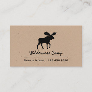 Walking Moose Silhouette   Wildlife Animal Business Card