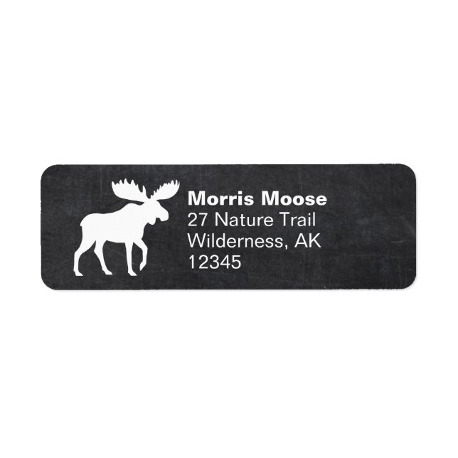Walking Moose Silhouette Wildlife Return Address (Front)