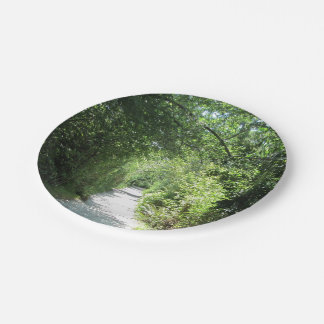 Walking Path with Greenery Paper Plate