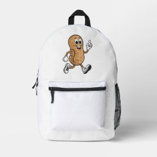 Walking Peanut Character Smiling Kids Girls Boys Printed Backpack