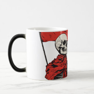 Walking Red Flag Skeleton Edgy Minimalist Humour Magic Mug