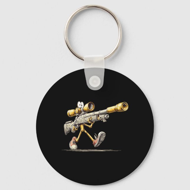 Walking Rifle Gun Costume for Precision Sniper Keychain (Front)