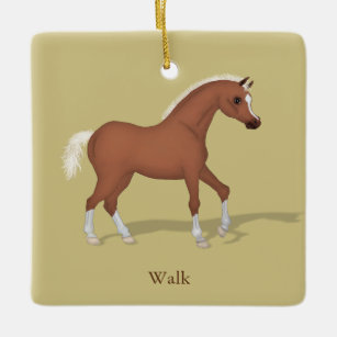 Walking Sorrel Gaits of the Horse Personalized Ceramic Ornament