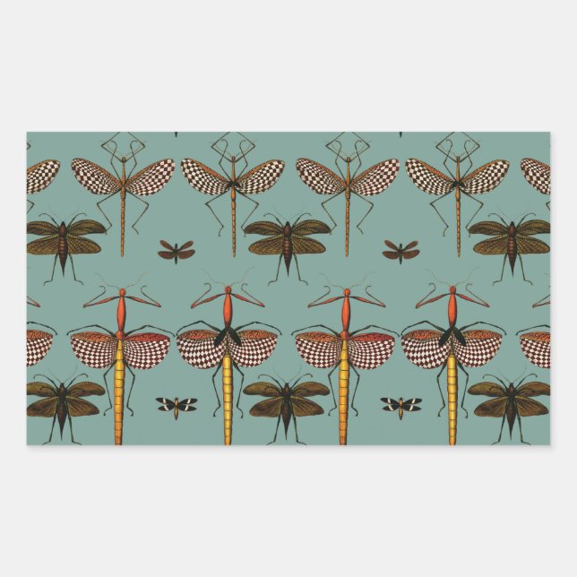 Walking sticks, Katydids and Dragonflies Sticker (Front)