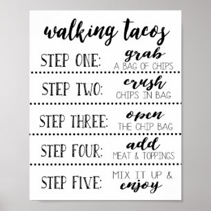 Walking Tacos Bar Sign, Make Your Own Taco Poster