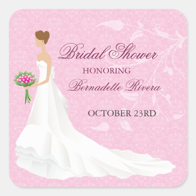 Walking the Aisle Bridal Shower Sticker (Front)