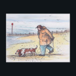 Walking the dog - 02 postcard<br><div class="desc">Walking the dog - 02  Loxton  Margaret / Private Collection / Bridgeman Images</div>