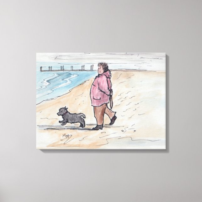 Walking the dog - 03 canvas print (Front)