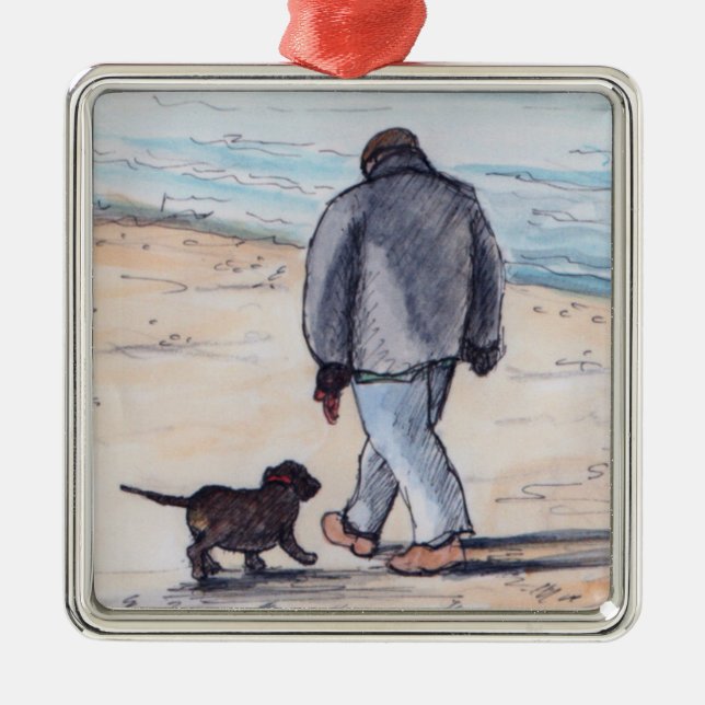 Walking the dog - 05 metal ornament (Front)