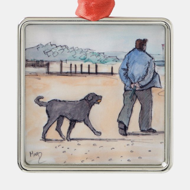 walking the dog - 07 metal ornament (Front)