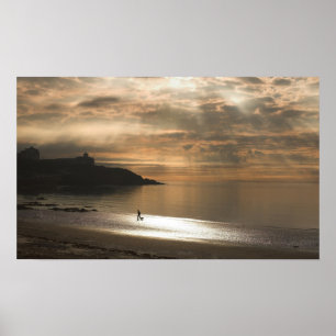 Walking the Dog on Douglas Beach Poster