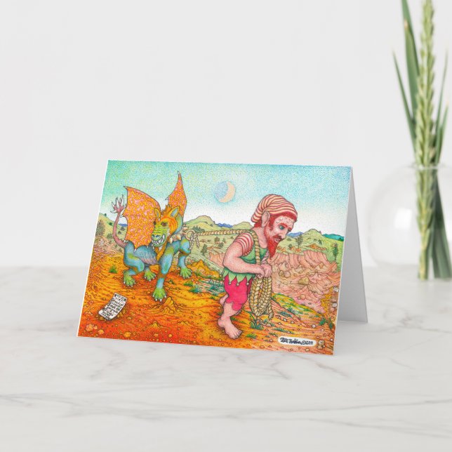 Walking the Gargoyle Greeting Card (Front)