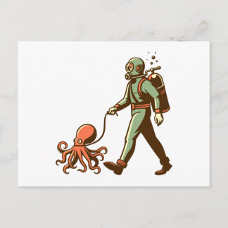 Walking the octopus postcard