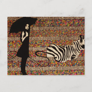 walking the zebra postcard
