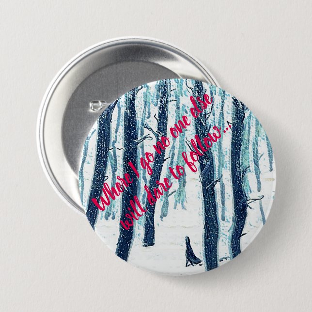 Walking Through Snowy Forest 3 Inch Round Button (Front & Back)