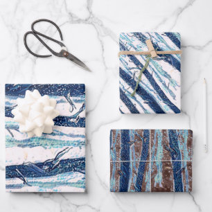 Walking Through Snowy Forest Wrapping Paper Sheet