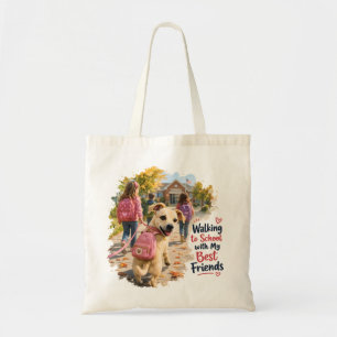 Walking to School with My Best Friends Tote Bag
